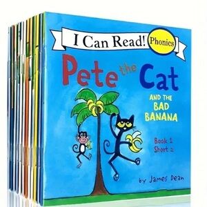 12 Learning Books Pete the Cat Phonics Book Set